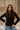 Brynlee Black Ribbed & Lace Cardigan- top view