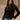 Brynlee Black Ribbed & Lace Cardigan- front top view