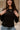 Brynlee Black Ribbed & Lace Cardigan- close up top view