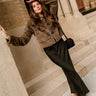 Aspen Taupe Faux Fur Jacket - full body view