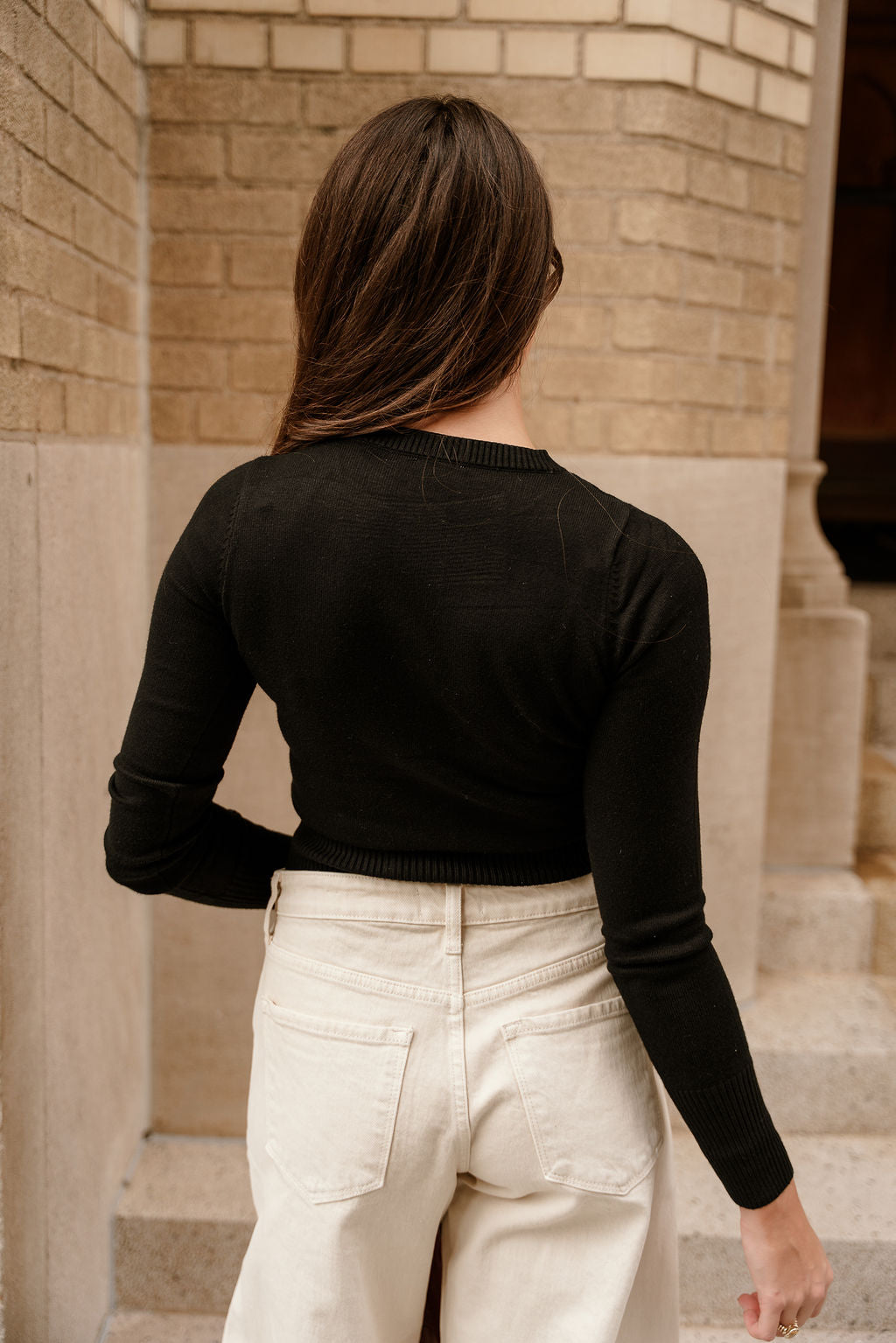 Calia Black Floral Embellished Cardigan- full back view