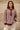 Allison Burgundy & Cream Stripe Pullover- frontal view