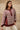 Allison Burgundy & Cream Stripe Pullover- frontal side view