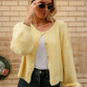 Kellie Yellow Button Up Cardigan - front view