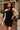 Ashton Black Asymmetric Mini Dress - front view