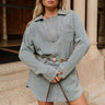 Channing Denim Long Sleeve Mini Dress - upper body front view