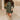 Aster Olive Green Mock Neck Sweater Dress - full body front view with belt