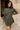 Aster Olive Green Mock Neck Sweater Dress - front view with belt