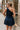 Imogene Navy Pleated One-Shoulder Dress - back view