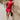 Joan Red Satin Halter Mini Dress - full body front view