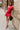 Joan Red Satin Halter Mini Dress - full front view