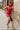 Joan Red Satin Halter Mini Dress - full body view