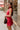 Joan Red Satin Halter Mini Dress - side view