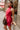 Joan Red Satin Halter Mini Dress - frontal side view