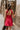 Joan Red Satin Halter Mini Dress - back view