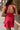 Joan Red Satin Halter Mini Dress - back view