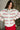 Isla Cream & Red Stripe Knit Cardigan- close up top view