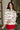 Isla Cream & Red Stripe Knit Cardigan- front top view