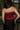 Lucia Deep Red Shimmer Smocked Tank- close up back view