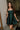 Alaia Hunter Green Sheen Flare Mini Dress- front view