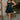 Alaia Hunter Green Sheen Flare Mini Dress- full body view