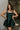 Alaia Hunter Green Sheen Flare Mini Dress- top view