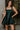 Alaia Hunter Green Sheen Flare Mini Dress- full top view