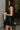Alaia Hunter Green Sheen Flare Mini Dress- frontal side view