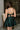 Alaia Hunter Green Sheen Flare Mini Dress- close up back view