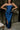 Samantha Navy Blue Satin Ruffle Maxi Dress- front full view