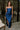 Samantha Navy Blue Satin Ruffle Maxi Dress- full body front view