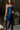 Samantha Navy Blue Satin Ruffle Maxi Dress- frontal side view