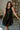 Lilah Black Satin Mini Dress- front view