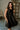 Lilah Black Satin Mini Dress- close up front view