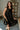 Lilah Black Satin Mini Dress- front top view