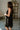 Lilah Black Satin Mini Dress- full side view