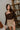 Ryah Brown Ruched Square Neck Top - frontal view