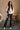 Candace White & Beige Striped Sweater - full body front view