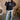 Tigers Navy Blue & White Mock Neck Sweatshirt- full body view
