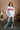 Georgia Red & White Mock Neck Sweatshirt- full body view