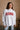 Georgia Red & White Mock Neck Sweatshirt- close up front view