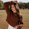 Ashton Brown Knit Cropped Sweater - upper body front view