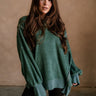 Nylah Dark Green Long Sleeve Sweatshirt - front view