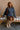 Nikki Denim Button-Up Long Sleeve Dress - front sitting view