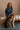 Nikki Denim Button-Up Long Sleeve Dress - full body sitting view