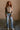 Vera Brown & Beige Stripe Knit Cardigan- full body view