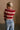 Vivian Deep Red & Pink Ribbed Knit Top- close up back view