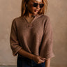 Lena Brown Loose Knit Sweater- front top view