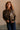 Diana Dark Brown Faux Leather Jacket- front view