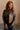 Diana Dark Brown Faux Leather Jacket- top front view
